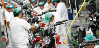 Produção de motos registra queda em Agosto de 2016